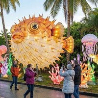 Decoración de Faroles con Forma de Animales Marinos para Parques de Atracciones, Uso en Interiores/Exteriores, Espectáculo de Luces para Parques Temáticos