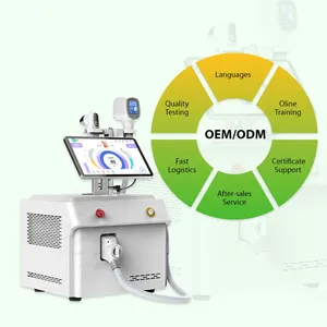 Depiladora de depilación láser de diodo portátil 808 depilación láser de diodo láser 3 ondas para salón