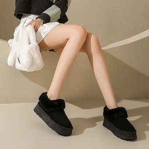 <span class=keywords><strong>Bottes</strong></span> plates à plateforme chaude pour femmes, mode décontractée automne/hiver, imprimé léopard, doublure en cuir artificiel, à enfiler, à la cheville, semelle épaisse - Product Image 4