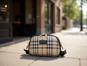 Borsa a Tracolla Rigida da Donna con Motivo a Quadri in Poliestere per Tutte le Stagioni - Product Image 2