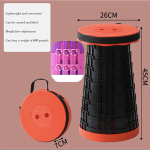 Taburete telescópico ajustable de plástico portátil para exteriores, taburete plegable para silla de Camping con logotipo impreso - Product Image 5