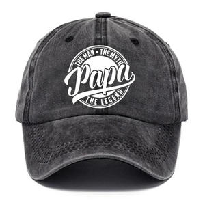 Gorra de béisbol de PVC con logo impreso, estilo Papa, lavada, para deportes al aire libre, con visera, patrón de letras, 6 paneles, ajustable - Product Image 2