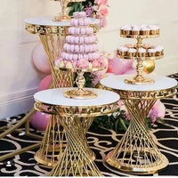 Vase à fleurs moderne en fer doré pour décorations de table de mariage, nouveau présentoir à desserts, banquets d'hôtel et fêtes à domicile