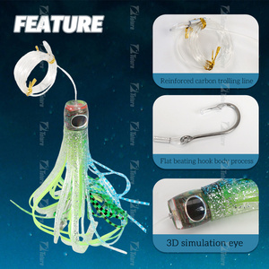 PESCA cabeza acrílica Trolling señuelos gancho Big game señuelos <span class=keywords><strong>película</strong></span> láser pulpo falda Trolling cebo - Product Image 3