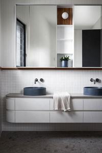 Artisan desain kamar mandi & dapur MDF lemari rias kamar mandi dengan cermin rias kamar mandi melengkung - Product Image 3