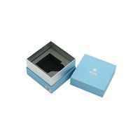 Boîte cadeau de luxe personnalisée en carton rigide bleu clair avec couvercle et base, et insert en mousse pour tasse à thé en céramique, souvenir