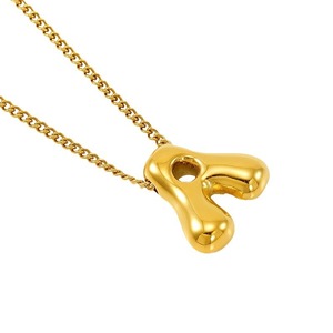 Zogxin Gold Plated Letter Pendant Necklace 18K Zinc Alloy A B C D E Fashion Jewelry For Women Daily Wear Gift - Product Image 5