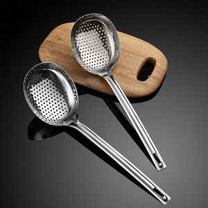 Stainless Steel Large Strainer Spoon With Perforated Bowl For Cooking Noodles And Dumplings Kitchen Tool - Product Image 2