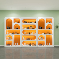 Vitrine de présentation cosmétique haut de gamme avec finition de qualité, armoire de laboratoire, vitrine commerciale personnalisée pour soins de la peau avec éclairage LED