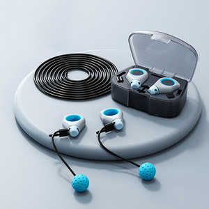 เชือกกระโดดไร้สาย 2.5 ม. ความยาวตามต้องการ สำหรับเด็กและการฝึกสอบระดับมัธยม พร้อมด้ามจับสีน้ำเงินและแกนลวดเหล็ก - Product Image 1