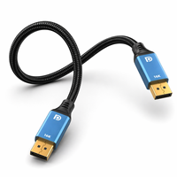 Câble DP 2.1 80 Gbps 16K 60 Hz avec gaine en nylon tressé plaqué or pour moniteur