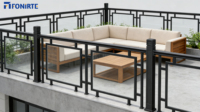 Garde-corps de sécurité de style chinois, en alliage d'aluminium décoratif, pour balcon et escaliers, avec revêtement en poudre moderne, pour l'intimité