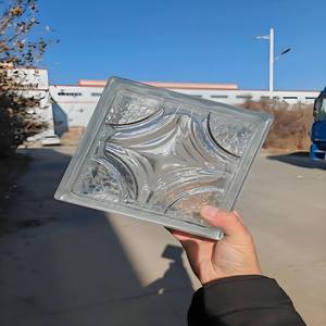Brique de verre massif transparente en gros pour usine, 190x190x80mm, bloc d'isolation acoustique pour la construction de cloisons intérieures - Product Image 3