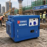 Générateur diesel silencieux 5 kW, 5,5 kW max, groupe électrogène portable insonorisé, triphasé 400 V, démarrage électrique, alimentation de secours
