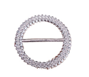 Hebillas de diamantes de imitación de plástico redondas grandes para banda de faja de Spandex en decoración de boda - Product Image 1