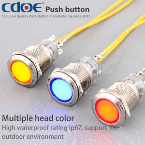 Phổ biến cao 22 Mét Red <span class=keywords><strong>Dot</strong></span> LED push <span class=keywords><strong>button</strong></span> không thấm nước IP67 với cao phổ biến vỏ kim loại Exit chuyển đổi hoạt động tạm thời - Product Image 4