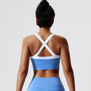 Hingto Custom moda traspirabilità femminilità eco-friendly con scollo a V ampio Cross-Back ridurre lo Stress <span class=keywords><strong>reggiseno</strong></span> sportivo ad alto impatto - Product Image 6
