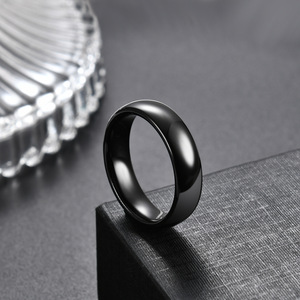 Tungsten Steel <b>Ring</b> 6Mm Geometric Curved Polished For Men Everyday Wear <b>Couple</b> <b>Ring</b> - Product Image 4
