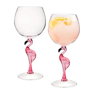 Rosa fenicottero a forma di stelo vino bicchieri 14oz riutilizzabili infrangibile acrilico di vetro per vino a bordo piscina all'aperto feste - Product Image 1