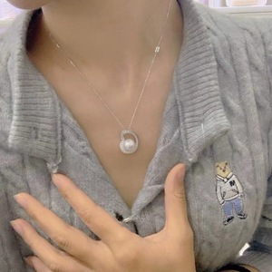 Collar de Perlas Naturales de Agua Dulce de 5-6 mm para Xiaomi, con Cuentas, Nudo de Mariposa, Cierre de Corazón, Cadena de Hueso, Joyería de Moda para Mujer - Product Image 4