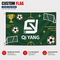 Drapeau de football personnalisé 3x5 pieds, double couture, polyester imperméable, impression numérique de luxe, décorations extérieures/intérieures