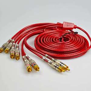 to 4RCA male <b>car</b> cable, compatible with audio boxes and speakers, shielded design RCA cable - Product Image 1