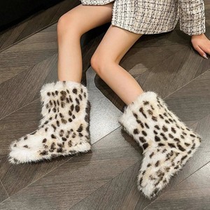 Bottes de Neige et Pantoufles en Fourrure Épaisses Doublées Polaire pour <span class=keywords><strong>Femme</strong></span>, Antidérapantes et Chaudes <span class=keywords><strong>d</strong></span>'<span class=keywords><strong>Intérieur</strong></span>, Montantes Respirantes Hiver, En Stock Transfrontalier - Product Image 3
