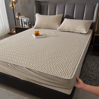 Summer Cool Latex Fiber Sleeping Mat Plain Matelas Housse de protection Couvre-lit fixe Set Coverlet Fitted Cover Quilted Bed Sheet