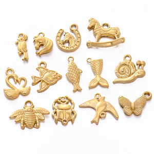 Papillon poisson escargot fer à cheval <span class=keywords><strong>scarab</strong></span>ée <span class=keywords><strong>scarab</strong></span>ée breloque pour la fabrication de bijoux en acier inoxydable Animal pendentif collier boucle d'oreille résultats - Product Image 5