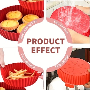Gran oferta, nuevo forro rojo para freidora de aire caliente, 6 piezas para <span class=keywords><strong>horno</strong></span> de revestimiento de silicona, cesta, accesorios de instalación de aire para platos y sartenes para hornear - Product Image 3