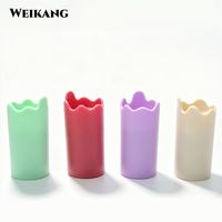Flacon roll-on en plastique ondulé rechargeable de haute qualité pour crème contour des yeux et huiles essentielles, avec bille roulante et logo personnalisé