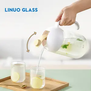 Linuo Drinking With Infuser Clear Glasses Water Cups Glass Water Jug Kettles Big High Borosilicate Glass Tea Pot With Infuser