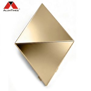 แผ่นตกแต่งผนังภายนอกอาคารอะลูมิเนียมฉลุลายด้วยเลเซอร์สำหรับบ้าน  แผงโลหะสีทองแบบเจาะรูสำหรับกันลม - Product Image 2