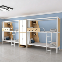 Lits superposés en bois pour appartement, lit capsule bas, mobilier pour auberge de jeunesse et hôtel, lit superposé en acier et bois, approvisionnement direct usine