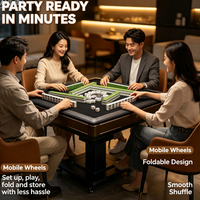 Table de jeu de mahjong pliable pour 4 joueurs, gain de place