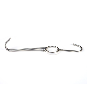 Hot Selling Stainless Steel Double Meat <strong>Hooks</strong> <strong>Rail</strong> <strong>for</strong> Hanging Drying BBQ and Rost Meat in BBQ Accessories and Restaurant - Product Image 3