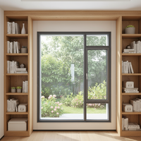 Manija de ventana abatible de aleación de aluminio de diseño moderno con red de pantalla de acero inoxidable Ventana abatible de aluminio