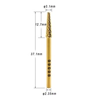 Forets à ongles russes professionnels en diamant moyen toutes tailles forme plate conique dissolvant de plastique en carbure à haute teneur en acier