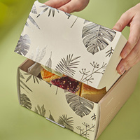 Boîte en papier pliable de qualité alimentaire avec logo personnalisé, écologique, laminage mat pour gâteau, biscuit