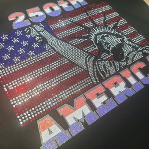 Vinyle pailleté imprimable, Transferts de strass thermocollants 250th America, Appliques thermocollantes 4th of July, Prix de gros, <span class=keywords><strong>Livraison</strong></span> rapide - Product Image 3
