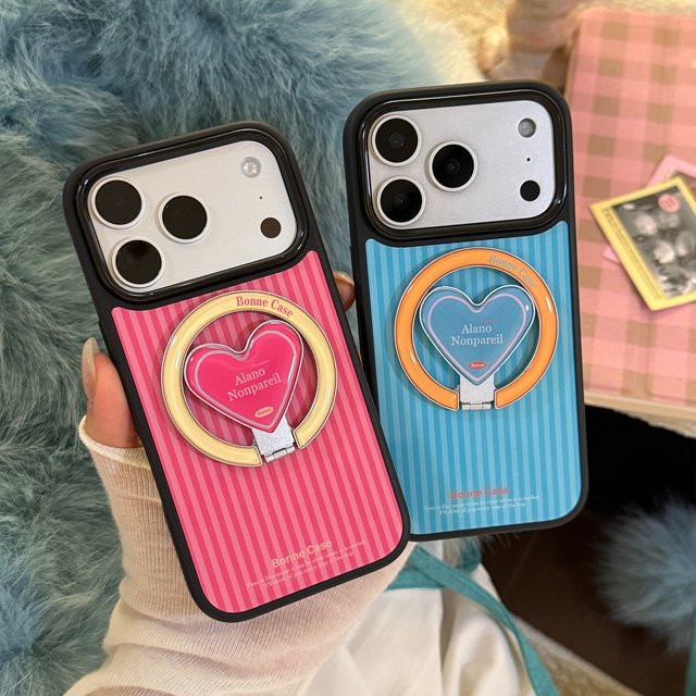 For 12/13/14/15/16 Plus Magnetic Heart-Shaped TPU Shockproof Phone Case for 17 Pro Max