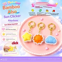 Porte-clés anti-stress créatif en PLA imprimé en 3D, motif soleil, étoile, nuage, nébuleuse, sonore, mignon, style chinois, gadget pour sac