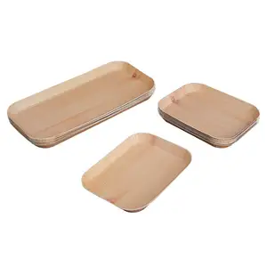 Wholesale Wood Grain Pattern Paper Plate Disposable Food Tray Serving Snack Fried Chicken BBQ Desserts At Party Picnic