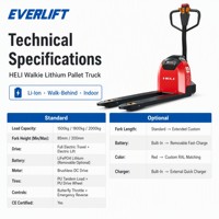 Transpalette Électrique EVERLIFT HELI ELEP-15 ELEP-20 1,5 Tonne 2 Tonnes, Mini Chariot Élévateur à Batterie au Lithium, Transpalette Manuel pour Entrepôt