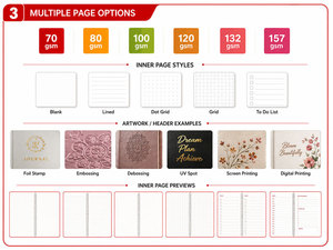 Agenda con Tapa Dura, Organizador, Cubierta de PU, Opciones de Cuaderno Multicolor para Uso en Oficina y Negocios - Product Image 5