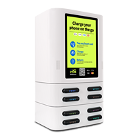 Kiosque de recharge portable à 8 emplacements avec écran tactile, station de location de batteries partagées