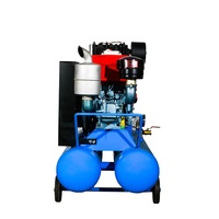 Compresseur d'air refroidi à l'eau de la barre 200L du lecteur 10 du moteur diesel 22HP pour le pulvérisateur de ciment