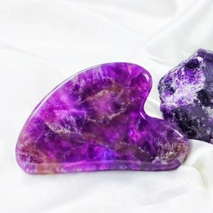 100% vera naturale ametista Gua Sha <span class=keywords><strong>pietra</strong></span> <span class=keywords><strong>massaggio</strong></span> di alta qualità viola del <span class=keywords><strong>viso</strong></span> cuore Guasha <span class=keywords><strong>pietra</strong></span> per la cura della pelle del <span class=keywords><strong>viso</strong></span> - Product Image 3