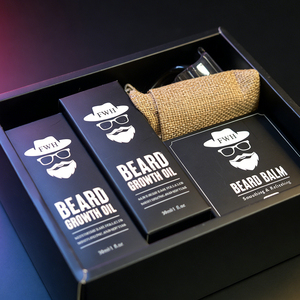 Kit de Cuidado de Barba Vegano para Hombre, Set 6 en 1 con Aceites Doble Acción para Engrosar, Bálsamo Estilizador, <span class=keywords><strong>Derma</strong></span> Roller y Peine, con Bolsa |   Empaque OEM para el Crecimiento del Cabello - Product Image 5