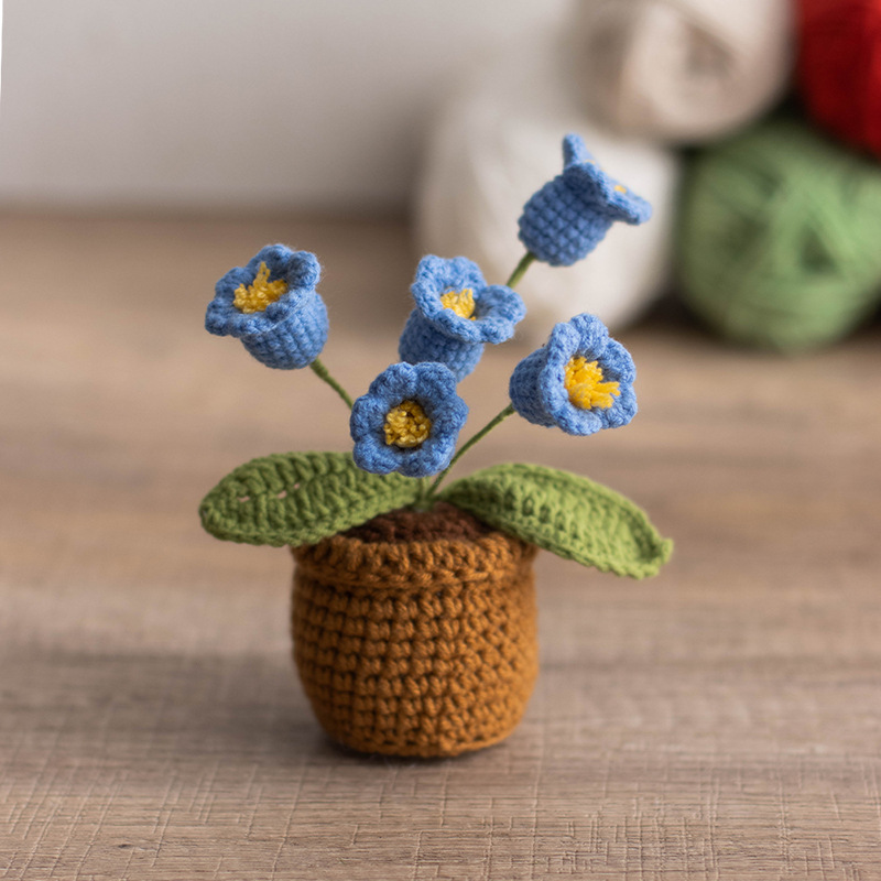 5 stems of lily of the valley in deep blue